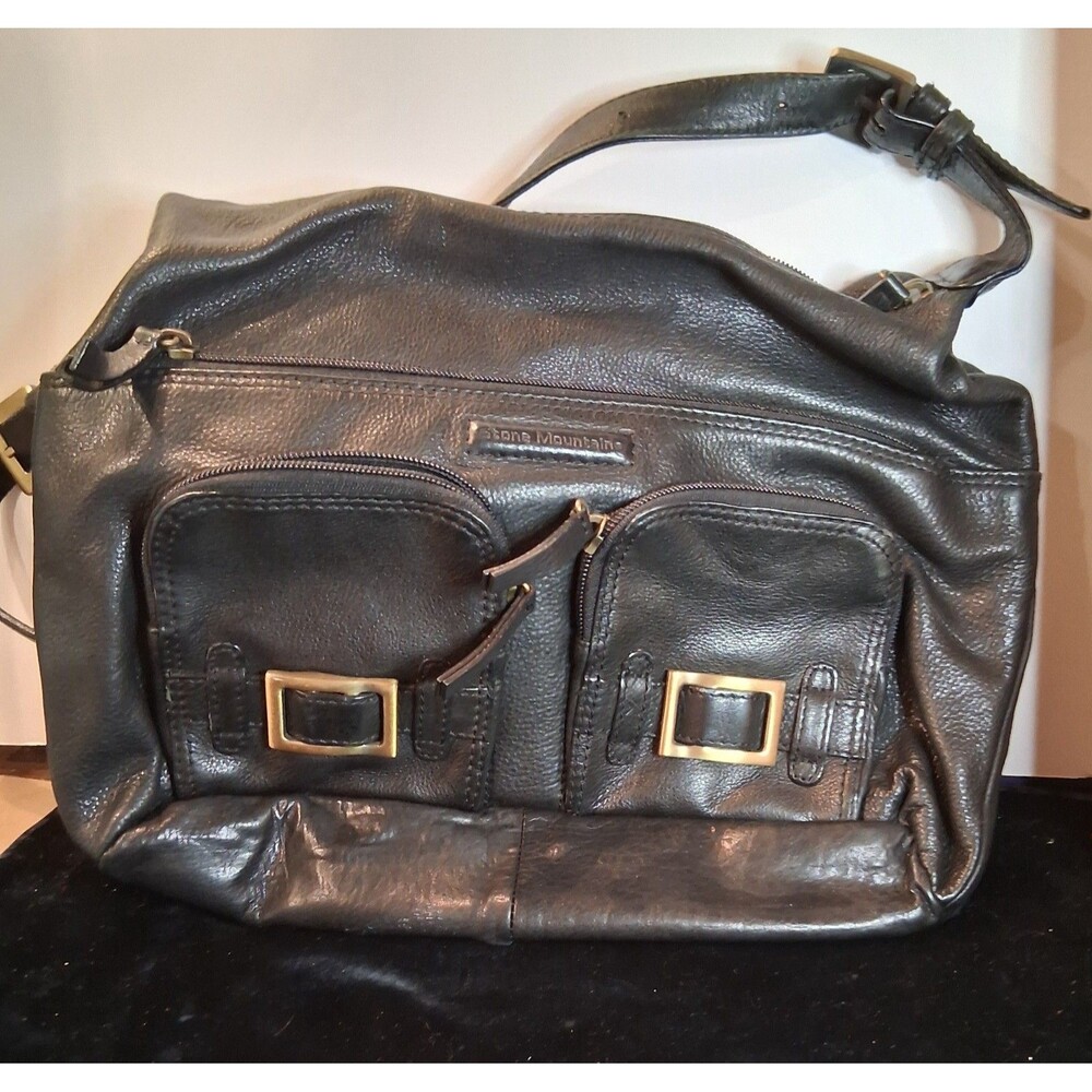 stone mountain leather handbag black